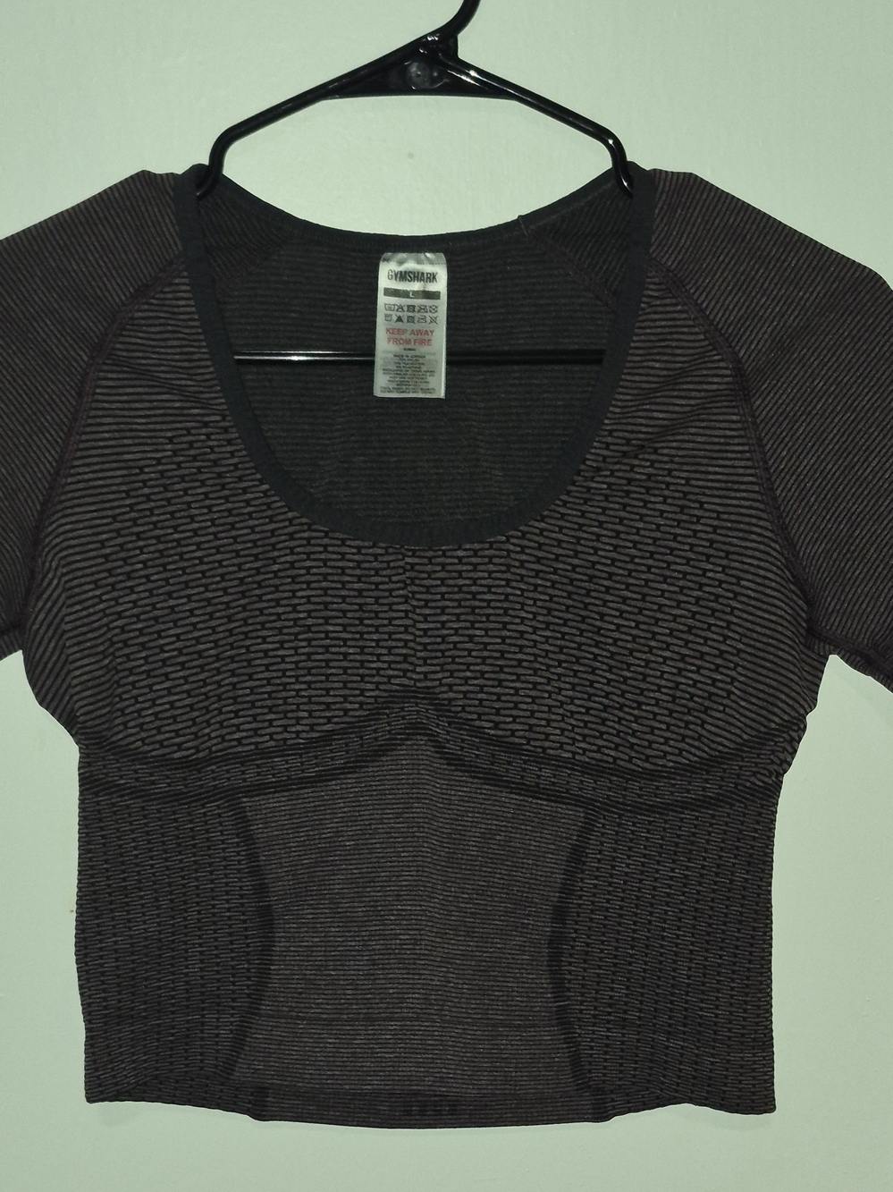 Gymshark Black Textured Short Sleeve Seamless Crop Top
